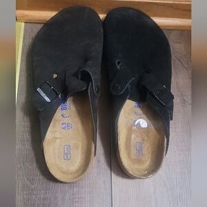 Birkenstock Black Suede Clogs